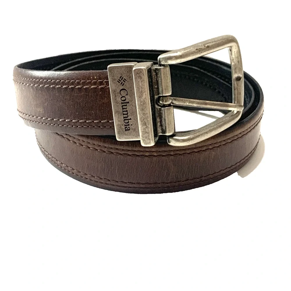 Thrashed Columbia Belt Mens Sz 40 Casual Comfort Work Belt Brown Leather Worn